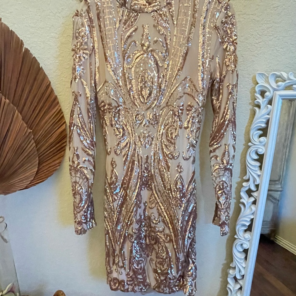 Sequins champagne dress